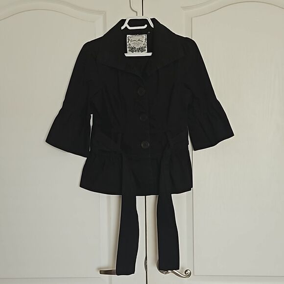 Guess Women's Cotton Blazer With Bell Sleeves Medium Black - Picture 1 of 16